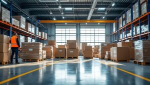 Marquage au sol dans un entrepôt logistique : sécurité et efficacité